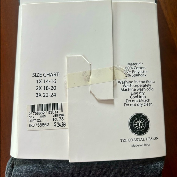 Charcoal Leggings NWT - Size 2X - Picture 2 of 2